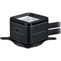 Black ASUS Prime LC 360 ARGB LCD liquid cooler with square design, LCD screen, and dual hoses.