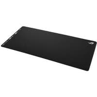 Black ASUS ROG Hone Ace XXL gaming mouse pad with smooth surface and ROG logo in the corner.