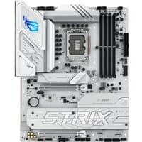 White ASUS ROG STRIX B860-A GAMING WIFI motherboard with black accents and multiple expansion slots.