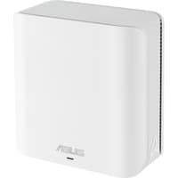 White ASUS ZenWiFi BD4 router, sleek rectangular design with smooth edges and subtle logo on the front.