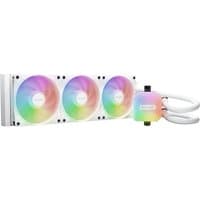White be quiet! LIGHT LOOP 360mm liquid cooler with three RGB fans and sleek white tubing.