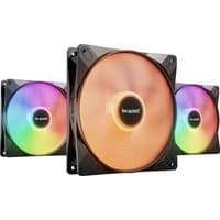 Black be quiet! LIGHT WINGS LX 140mm PWM computer case fans, 3-pack, with RGB lighting and sleek frame design.