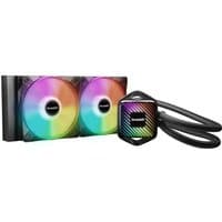 Black be quiet! PURE LOOP 3 LX liquid cooler with dual 12 cm RGB fans and sleek pump head with illuminated logo.