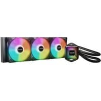 Black be quiet! PURE LOOP 3 LX liquid cooler with three 12 cm RGB fans and sleek pump unit with braided tubing.