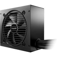 Black be quiet! PURE POWER 12 550W PSU with 20+4 pin ATX connector, large cooling fan, and sleek matte finish.