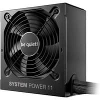 Black be quiet! System Power 11 550W PSU with 20+4 pin ATX connector, large cooling fan, and sleek matte finish.