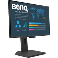 BenQ 23.8” 1080p FHD Business Monitor with slim bezels, adjustable black stand, displaying colorful graphs and text.