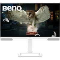 BenQ EW2790U 27" 4K Ultra HD Monitor, slim bezel, white stand, displaying owl image on screen.