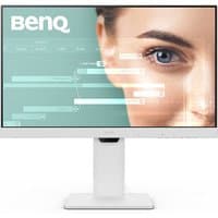 BenQ GW2486TC 23.8" Full HD monitor with slim bezels, white stand, and vibrant display showing a digital interface.