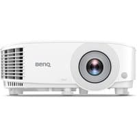 White BenQ MX560 projector with large lens, side ventilation grill, and front-facing control buttons.