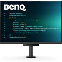 BenQ RD280UA 28.2" 4K Ultra HD monitor with slim bezels, black stand, and code displayed on the screen.