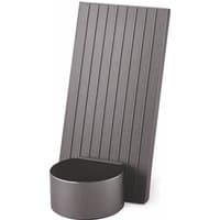 Gunmetal Lexon Bluetooth phone charger with vertical grooves and a cylindrical base, 14.3x7.9x3.7 cm.