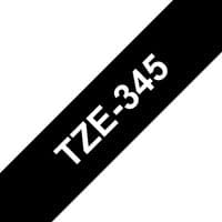 Black Brother Laminated Tape 18mm with white text "TZE-345" diagonally across.