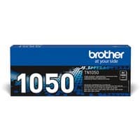 Brother TN-1050 toner cartridge, black, original, in blue and black box with large white "1050" text.