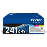 Brother TN-241CMY toner cartridge box, blue with white text, includes Cyan, Magenta, Yellow cartridges.