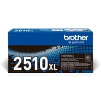 Brother TN-2510XL black toner cartridge in blue box with white text and pixelated design.