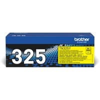 Brother TN-325Y toner cartridge in blue box with yellow label and bold "325" text.