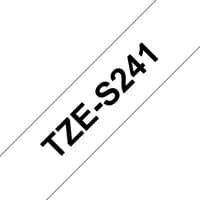 Brother TZE-S241 label-making tape, black text on white background, diagonal text orientation.