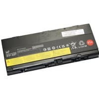 Black BTI 01AV496 6-cell battery with yellow label and safety icons for ThinkPad P50, P51, P52 models.