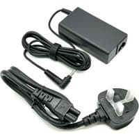 Black BTI charger with Lenovo 4.0mm x 1.7mm tip and UK power cable, rectangular adapter and coiled cord.