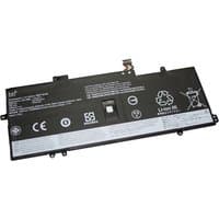 Black BTI 4-cell laptop battery with white label, recycling symbols, and connector for Lenovo X1 Yoga G4 G5.