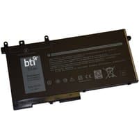 Black BTI 51Wh 3-cell battery for Dell Latitude, rectangular with label and connector ports.