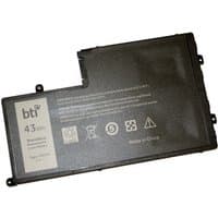 Black BTI 43Wh 3-cell battery for Dell Inspiron and Latitude, rectangular with label and safety icons.