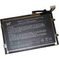 Black rectangular BTI 63Wh 4-cell battery with label and multicolored connector wires for ALIENWARE laptops.