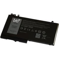 Black BTI 0W9FNJ 47Wh 3-cell battery with white text and symbols for Latitude E5270 E5470 E5570 laptops.