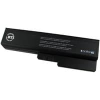 Black BTI 6-cell battery for Lenovo Ideapad with white text and certification logos on the casing.