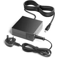 Black BTI 45W USB-C charger with UK power cable, rectangular design, and attached USB-C connector.