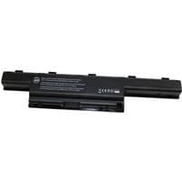 Black BTI 6-cell laptop battery for Acer Aspire Travelmate, rectangular shape with printed specifications on top.