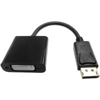 Black Cablenet 15cm DisplayPort 1.2 to DVI adapter with a flexible cable and rectangular connectors.