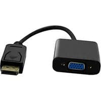 Black Cablenet 15cm DisplayPort 1.2 to VGA adaptor with male connector and blue VGA port, supports 1080p 60Hz.