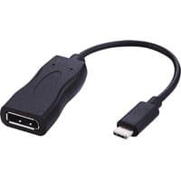 Black Cablenet 20cm USB-C to DisplayPort adapter with a flexible cable and compact design for 4Kx2K 60Hz output.