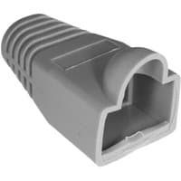 Grey Cablenet RJ45 bubble boot, 6mm, with ribbed grip and protective cover for Ethernet cable connectors.