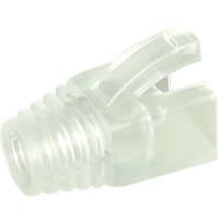 Clear Cablenet RJ45 snagless boot, 8mm, ribbed texture, translucent design, compatible with 22-2096 cables.