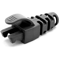 Black Cablenet RJ45 snagless strain relief flush boot with ribbed design and 6.5mm diameter.