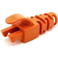 Orange Cablenet RJ45 snagless strain relief flush boot with ribbed design and 6.5mm diameter.