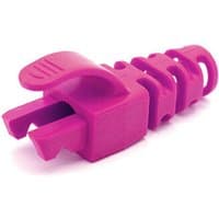 Pink Cablenet RJ45 snagless strain relief flush boot with ribbed design and 6.5mm diameter.