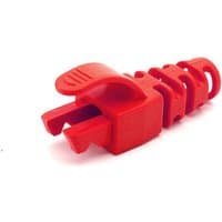 Red Cablenet RJ45 snagless strain relief flush boot with ribbed design and 6.5mm diameter.