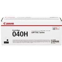 Canon 040H toner cartridge in white box with red accents, labeled for LBP710C series, original black toner.