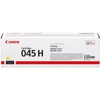 Canon 045 H Original Yellow toner cartridge in white box with red and black text and Canon logo.