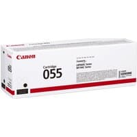 Canon 055 toner cartridge in white box with red accents and black text detailing compatibility.