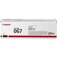 Canon 067 Original Yellow toner cartridge in white box with red and black text detailing compatibility.