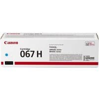 Canon 067H toner cartridge, original cyan, rectangular box with red and black text, genuine Canon branding.