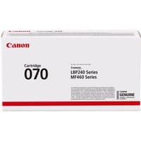 Canon 070 black toner cartridge box with red and black text, compatible with LBP240 and MF640 series.