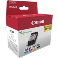Canon 2103C007 ink cartridge pack with black, cyan, magenta, yellow cartridges in red and white box.