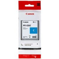 Canon cyan ink cartridge PFI-030C, 55ml, white and blue packaging with red top, for IPF TA-20/TM printers.