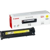 Canon 716 Y yellow toner cartridge with black casing and yellow label, alongside branded packaging box.